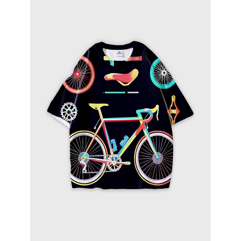 T-Shirt Short Sleeve Round Neck, Summer Casual Loose Graphic Tee, Unisex Pattern V3480