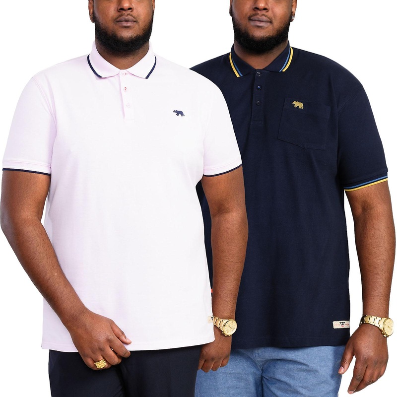 D555 Mens Hamford Big Tall Kingsize Pique Short Sleeve Polo Shirt Top