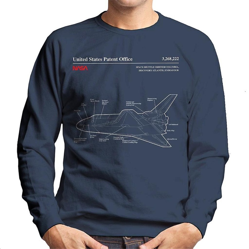 NASA Space Shuttle Orbiter Blueprint Men’s Sweatshirt