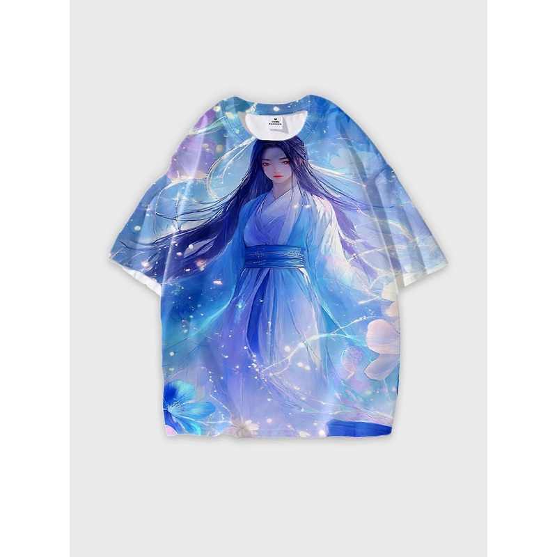 T-Shirt Round Neck, Loose Short Sleeve Pattern Graphic Tee, Unisex Summer Casual Top W2081