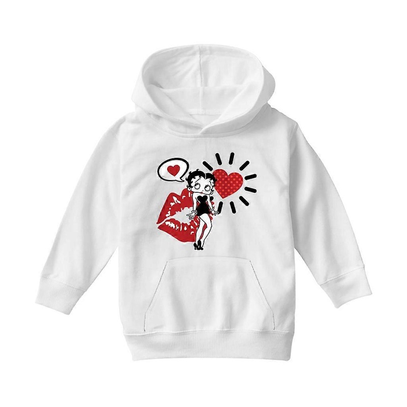 Betty Boop Heart Kiss Icons Kid’s Hooded Sweatshirt