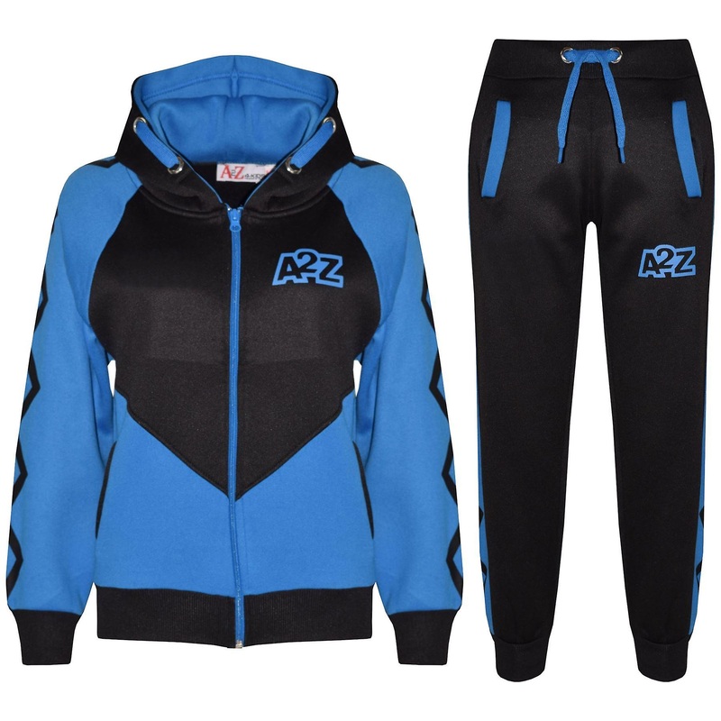 Kids Unisex A2Z Contrast Panelled Blue Tracksuit