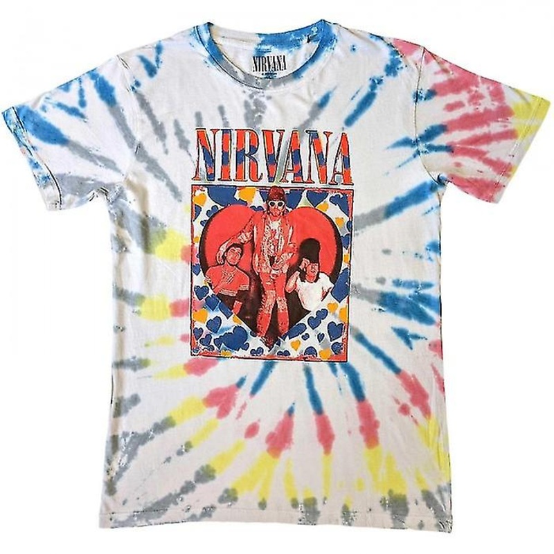 Nirvana Unisex Adult Heart Tie Dye T-Shirt