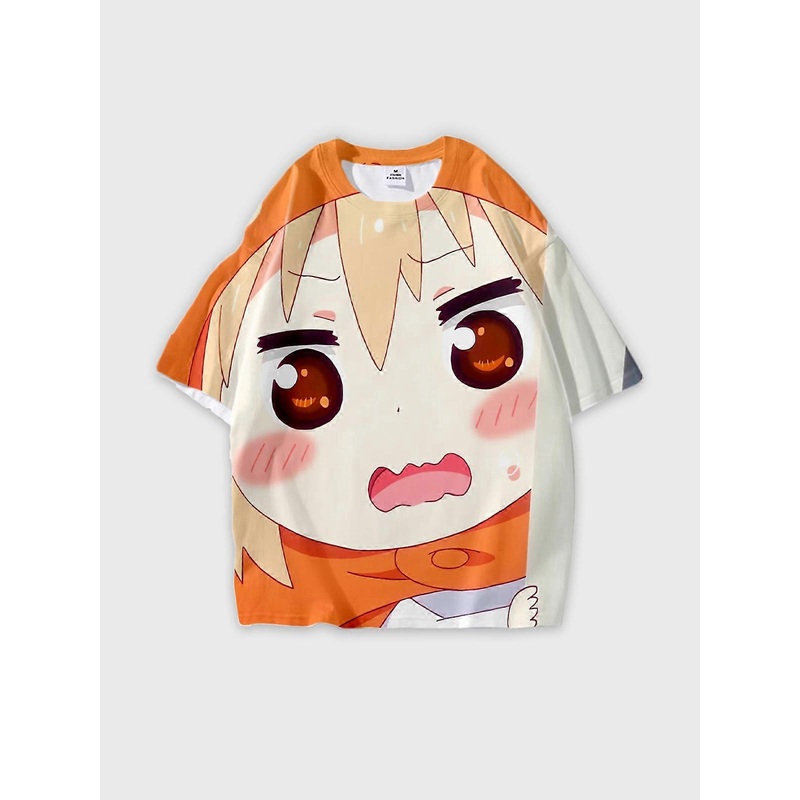 T-Shirt Round Neck, Loose Short Sleeve Himouto! Umaru-chan Graphic Tee, Unisex Summer Casual Top W370