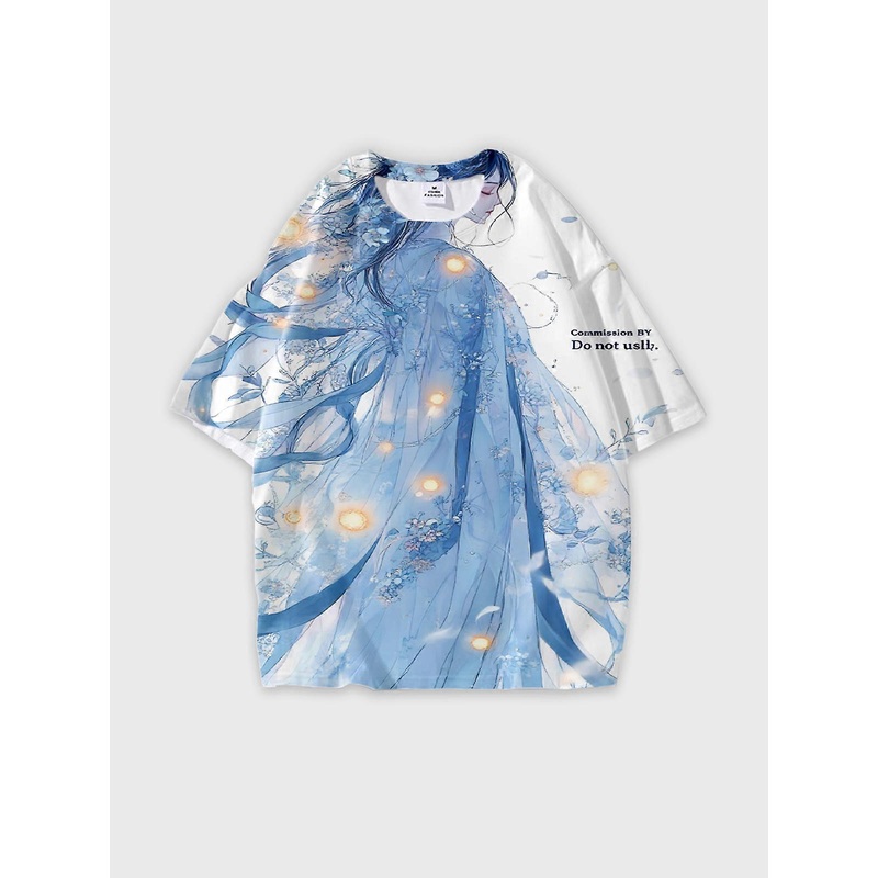 T-Shirt Short Sleeve Round Neck, Summer Casual Loose Graphic Tee, Unisex Pattern W1889