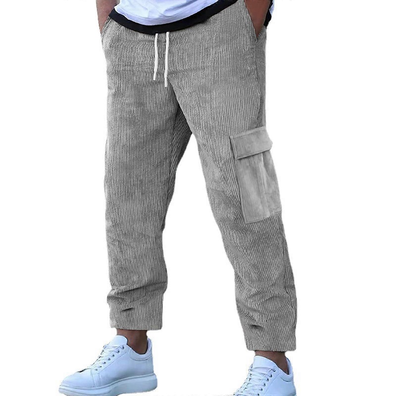 Jogging Bottoms Men’s Fleece Trousers XL Lined Thermal Sweatpants Grey Winter Sports Leisure Trousers