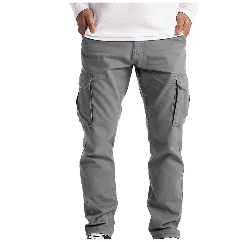 Men’s hiking trousers, long cargo jogging trousers, stretch fitness trousers Grayc 4XL