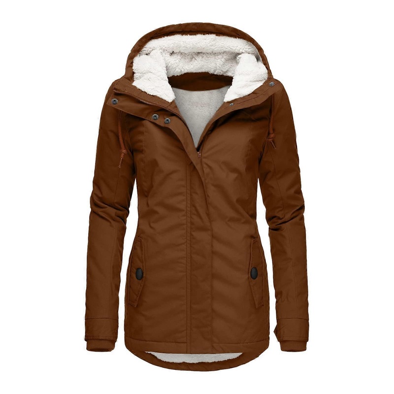 Women’s Winter Jacket  Long Lined Black Parka Winter Coat with Hood