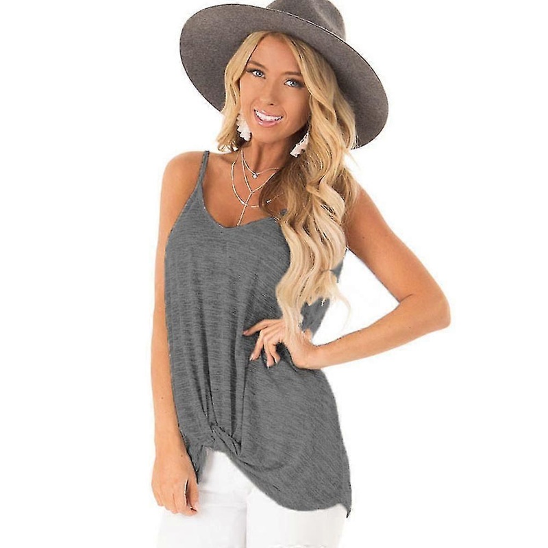 Womens V Ne Spaghetti Strap Tank Tops Sveless Shirts Loose