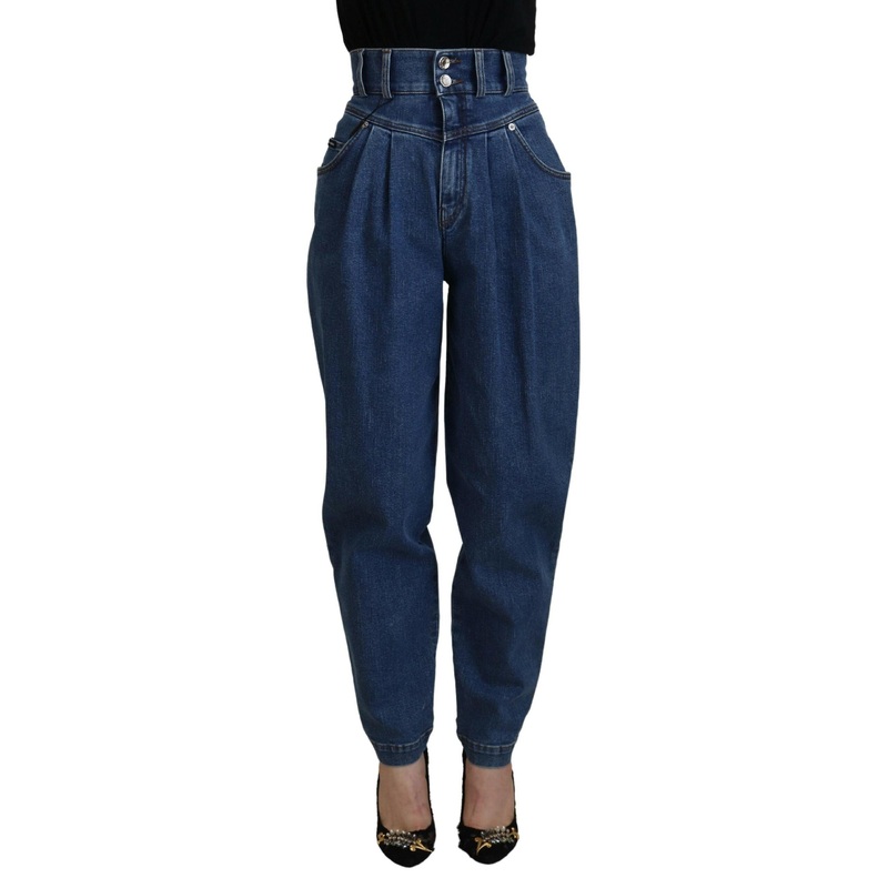 Dolce & Gabbana Blue High Waist Denim Cotton Stretch Jeans