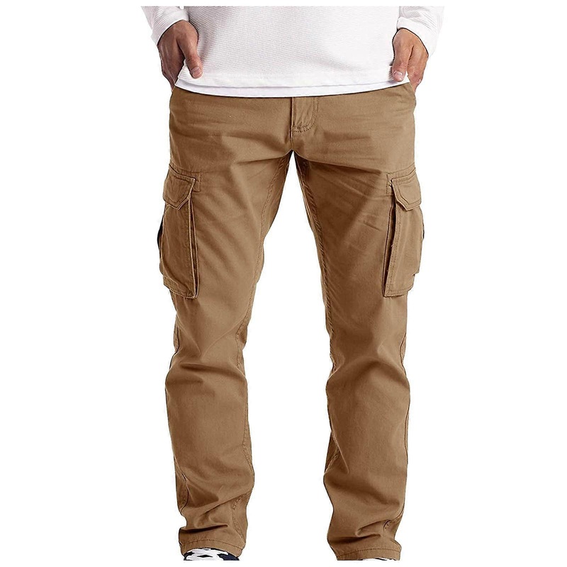Men’s Hiking Trousers, Regular Fit, Softshell, Stretch, Trekking, Cargo Jogging 4XL Khaki
