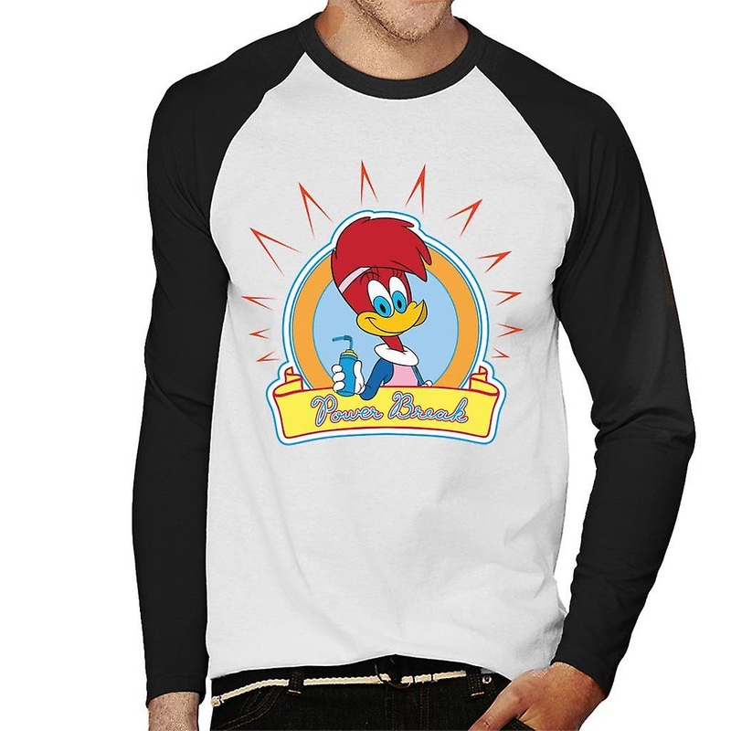 Woody Woodpecker Winnie Woodpecker Power Break Men’s Baseball Long Sleeved T-Shirt