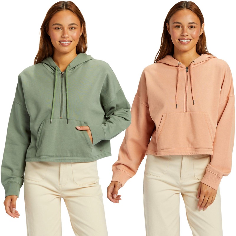 Roxy Womens Drakes Cove Half Zip Hooded Pullover Sweatshirt Hoody Hoodie