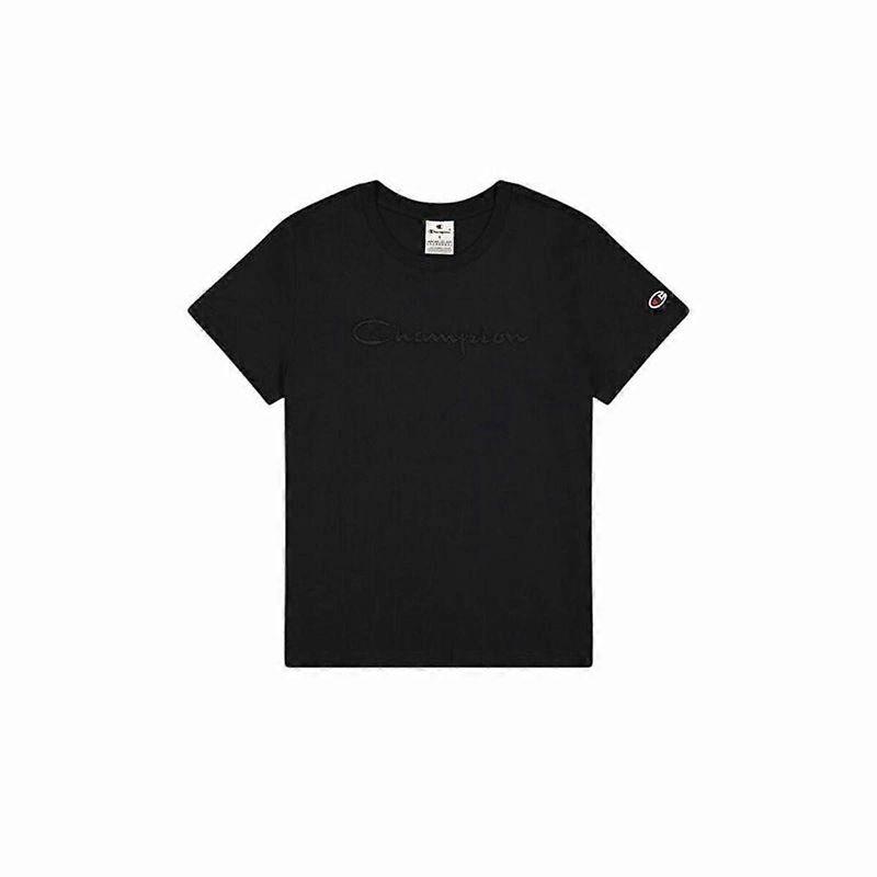 Womens Short Sleeve T-Shirt Champion Champion Crewneck Black