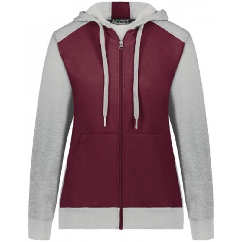 Augusta Sportswear 6901 Women’s Eco Revive Three-Season Triblend Fleece Full-Zip Hooded Sweatshirt | Augusta Sportswear 6901