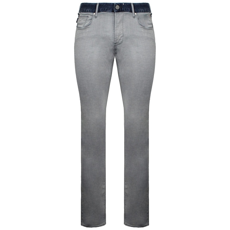 Armani Jeans J06 Slim Fit Low Waist Tight Leg Grey Mens Bottoms C6J93 3H 2E