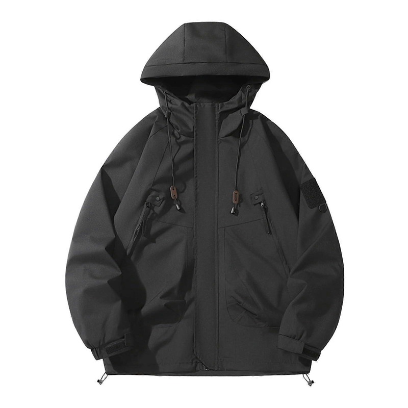 Windbreaker Men’s Black Long Summer Rain Jacket A7black L