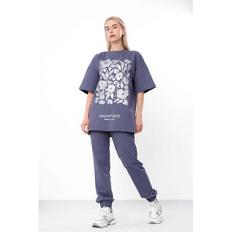 Womens Oversized T-Shirt & Jogger Pants Set  Soft Double Knit,, Summer,  HC 8399-057-33-1