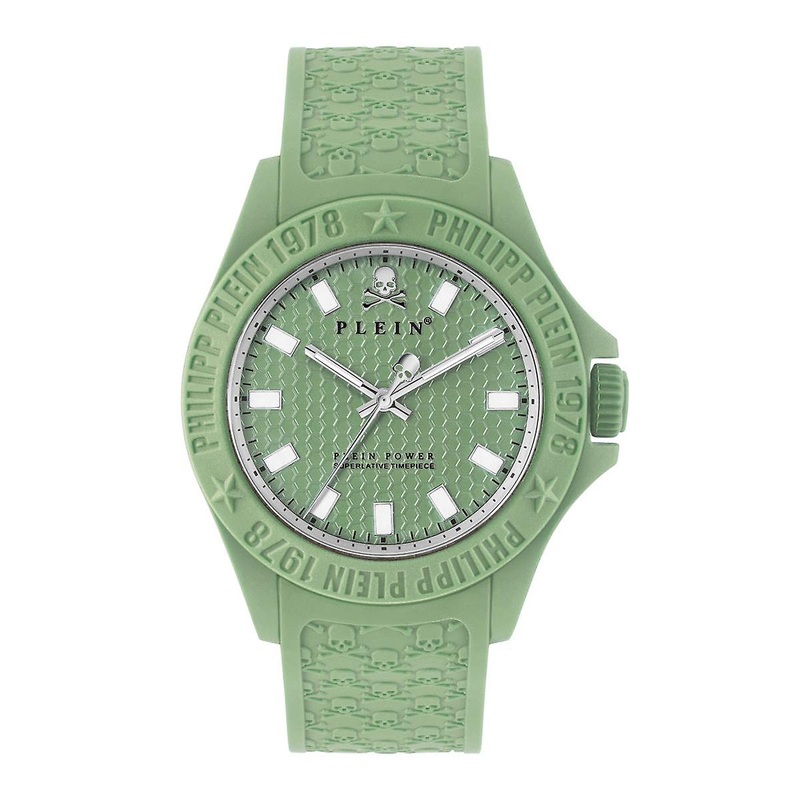 Philipp Plein Unisex Watch Analog Quartz PLEIN POWER Green PWKAA0221 Silicone