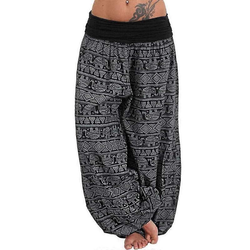 Wide Leg Trousers For Women, Loose Fit Casual Printed Pants, Red Checked, Black, 4XL