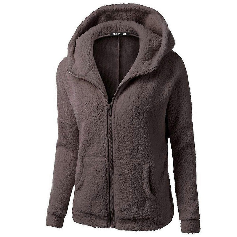 Plush Jacket Winter Coats Ladies Long Sleeve Cotton Hoodie Classic Full Zip Fleece Lined Warm Coat L Turquoise
