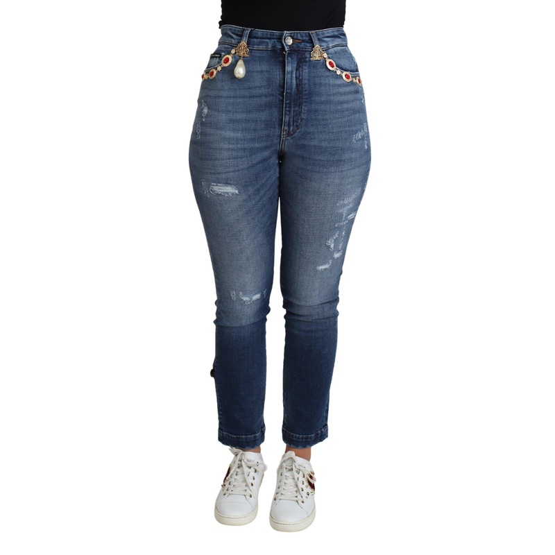 Embellished Skinny Trouser Cotton Jeans