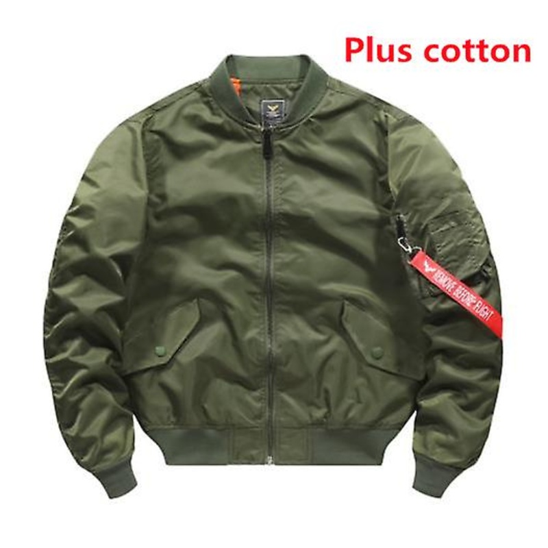 Autumn And Winter Tough Guy Jacket Men’s Plus Cotton Thin Pilot Coat Youth Fashion Outdoor Baseball Uniform