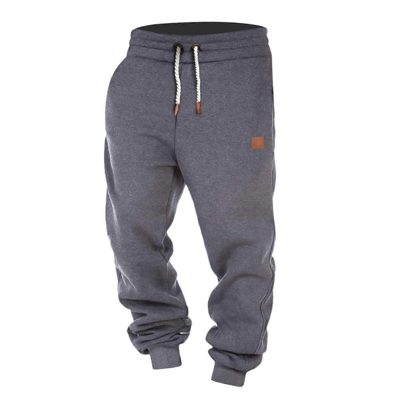 Elastic Waist Jogging Pants for Men, Drawstring Sports Joggers, Dark Grey XXL, Comfortable Stretch Sweatpants for Running and Leisure