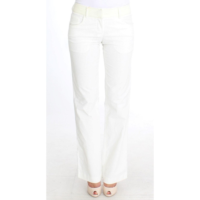 White Striped Straight Fit Pants