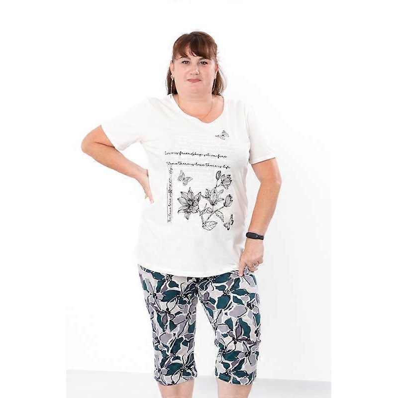 Womens T-Shirt & Capri Set  Soft Fabric & Everyday Comfort, Summer,  HC 8119-002-33