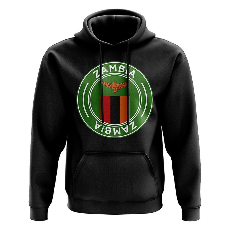 Zambia Football Badge Hoodie (Black)