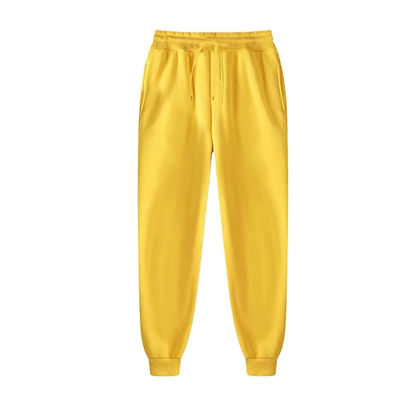 Sports Trousers Men’s Cargo Trousers Long Cotton Jogging Bottoms Loose Fit Sweatpants With Pocket Yellow XL