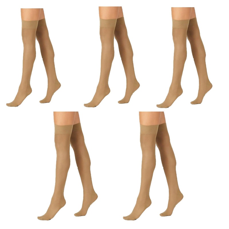 X5 Sheer Relief 20 Denier Womens Support Knee-hi Socks Stockings Beige H33085