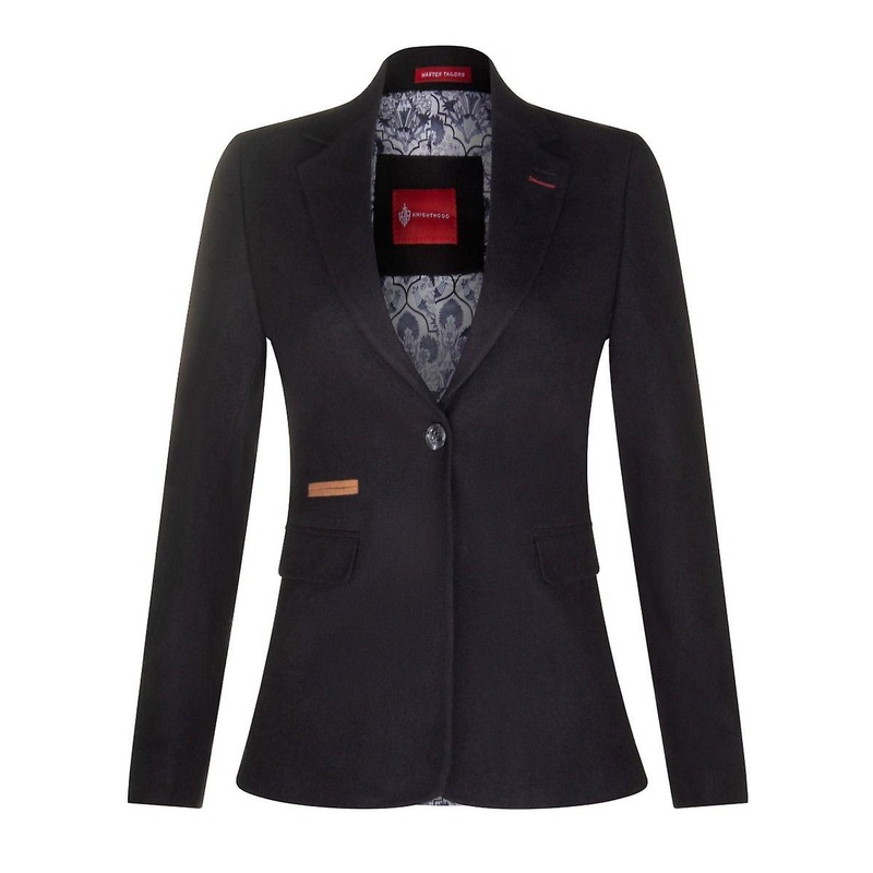 Womens 1920s Black Wool Classic Retro Vintage Blazer
