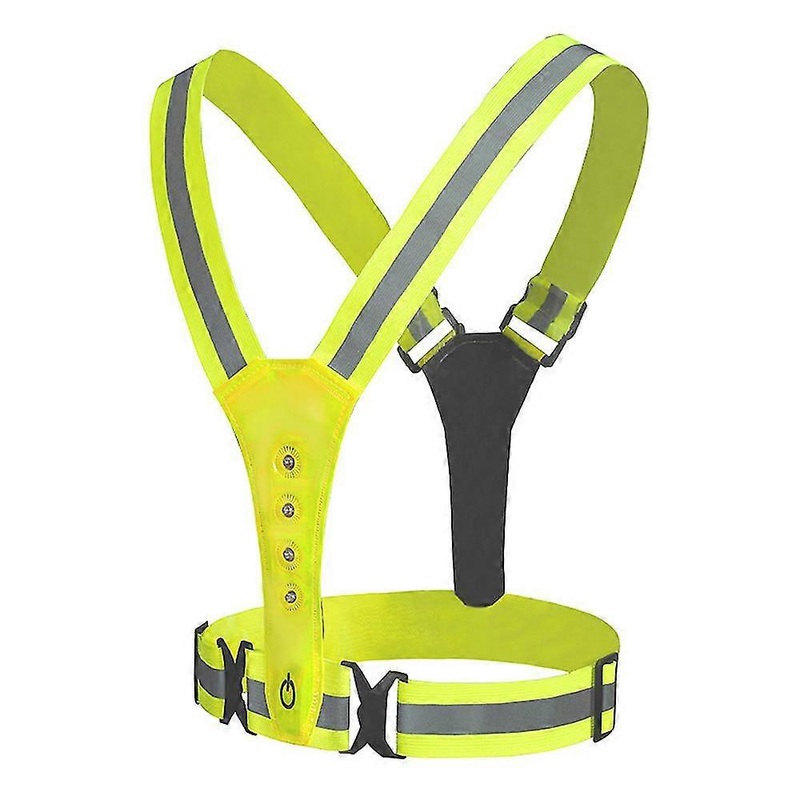 Led Reflective Vest Usb Rechargeable Vest Safety Gear Adjustable Night Running Led For Men/women/ld