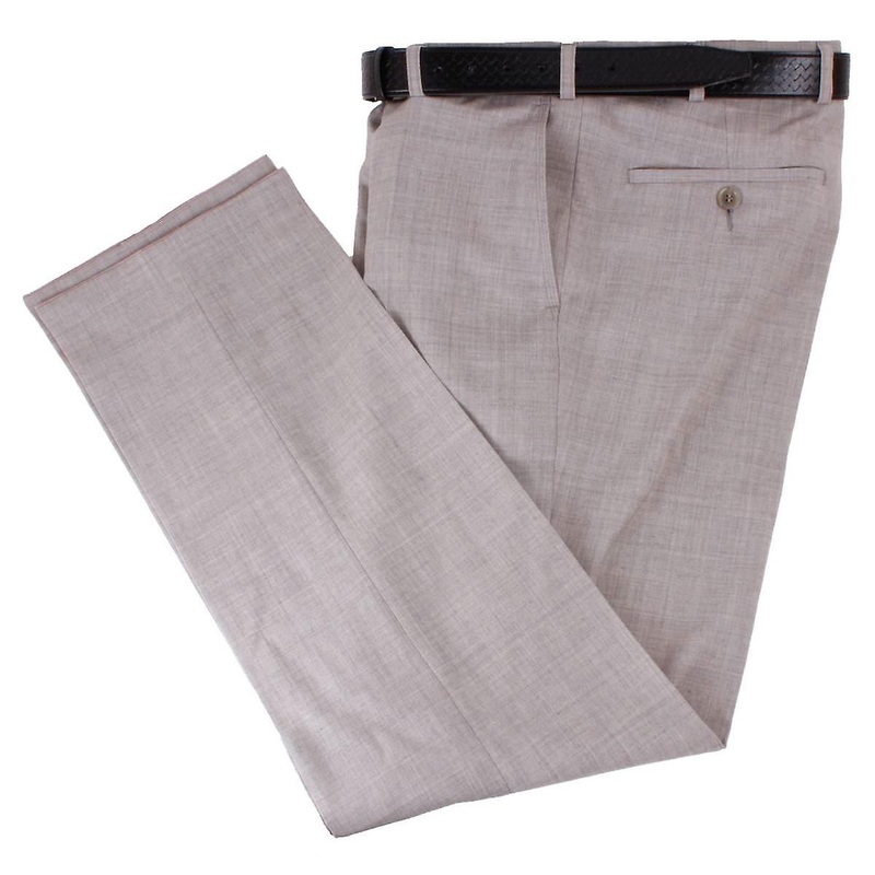 BRUHL Robert Lightweight Wool Mix Smart Trousers – Putty Beige