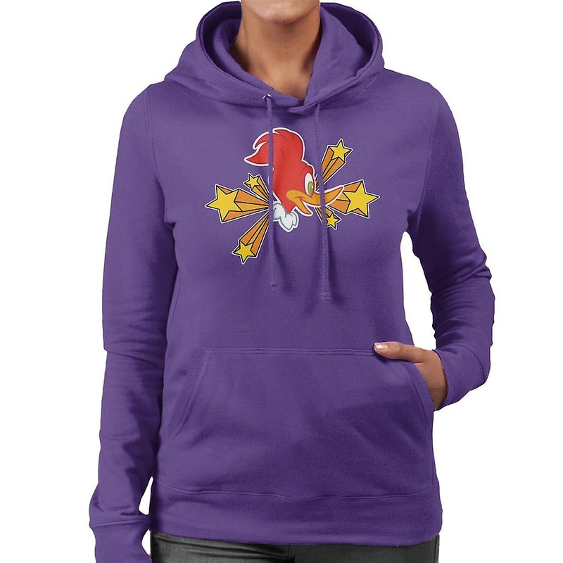 Woody Woodpecker Character Head With Stars Women’s Hooded Sweatshirt