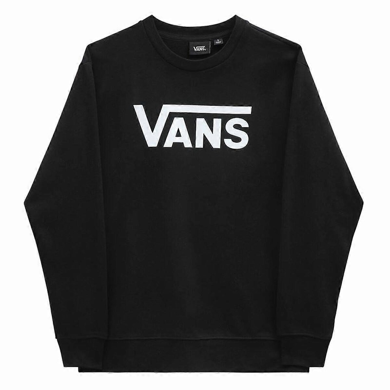 Womens Sweatshirt without Hood Vans Drop V Logo BFF Crew Black
