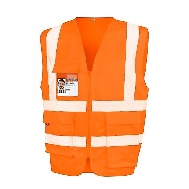 WORK-GUARD by Result Unisex Adult Polycotton Heavy Duty Safety Hi-Vis Vest
