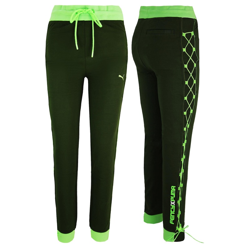 Puma x Rihanna Fenty Lace Up Sweatpants Joggers Bottoms Green Womens 577288 01