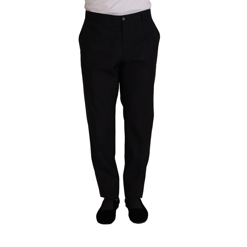 Blue Wool Silk Formal Trouser Dress Pants