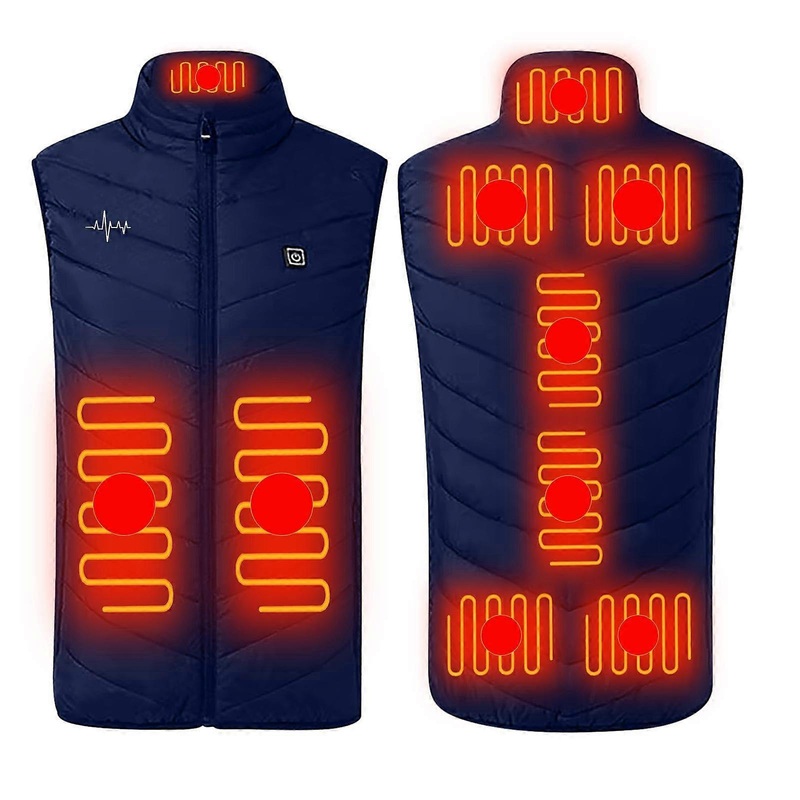 Heated Vest Men Women Heated Gilet 9 Heating Zones 3 Adjustable Temperature Heated Body Warmer USB Heated Waistcoat