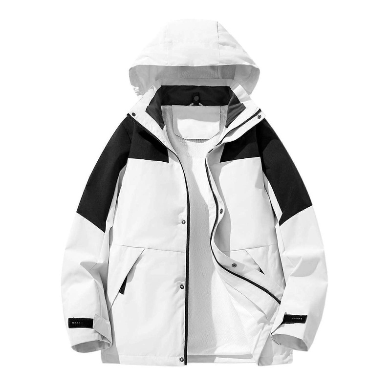 Softshell Jacket Women’s WaterRepellent Functional Hood Lightweight Outdoor Waterproof Breathable Hiking Jacket White S