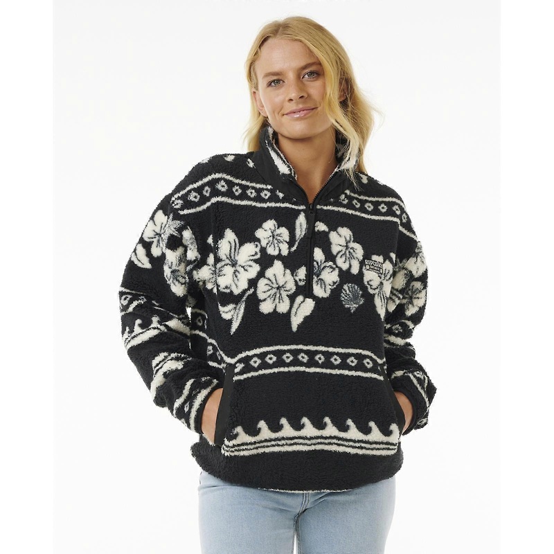 Rip Curl Womens Soleil Polar 1/4 Zip Fleece Surf Surfing Hibiscus Microfleece