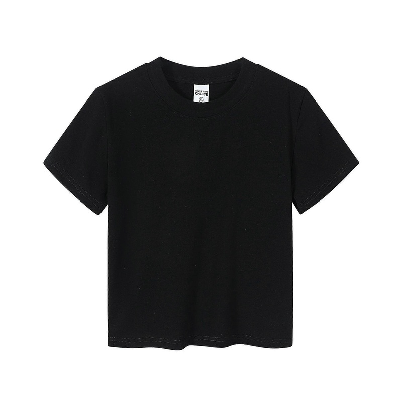 Women’s Spring-Summer American Hot Girl T-Shirt –  Slim Fit, Regular Shoulder, Crop Top, Spandex Yarn