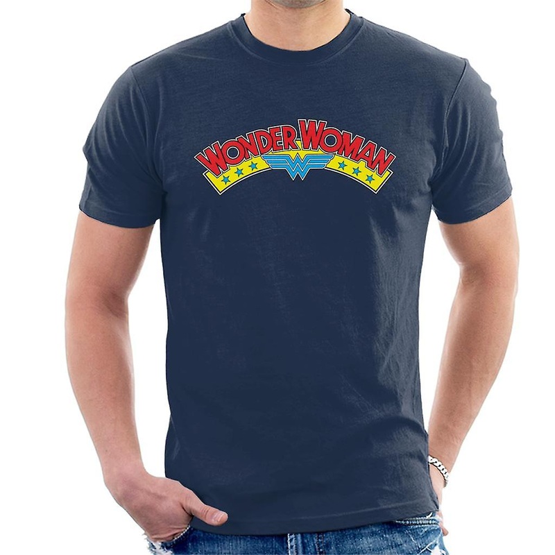 Wonder Woman Blue Stars Logo Men’s T-Shirt