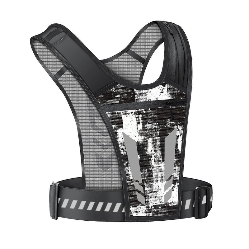 Men’s Lightweight Running Vest, Breathable Reflective with Pockets, One Size