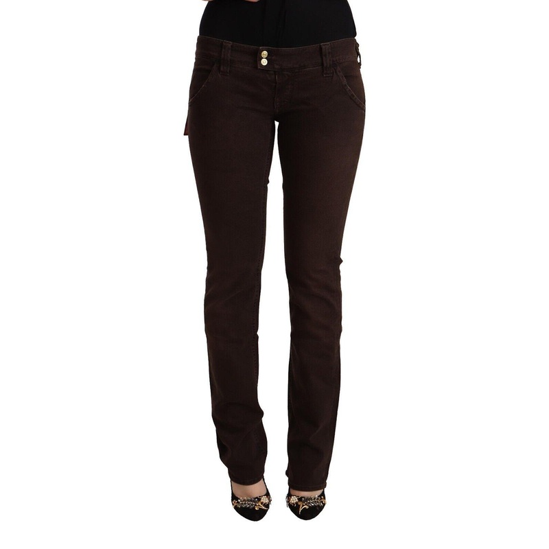 Cycle Women’s Brown Cotton Stretch Low Waist Slim Fit Denim Jeans