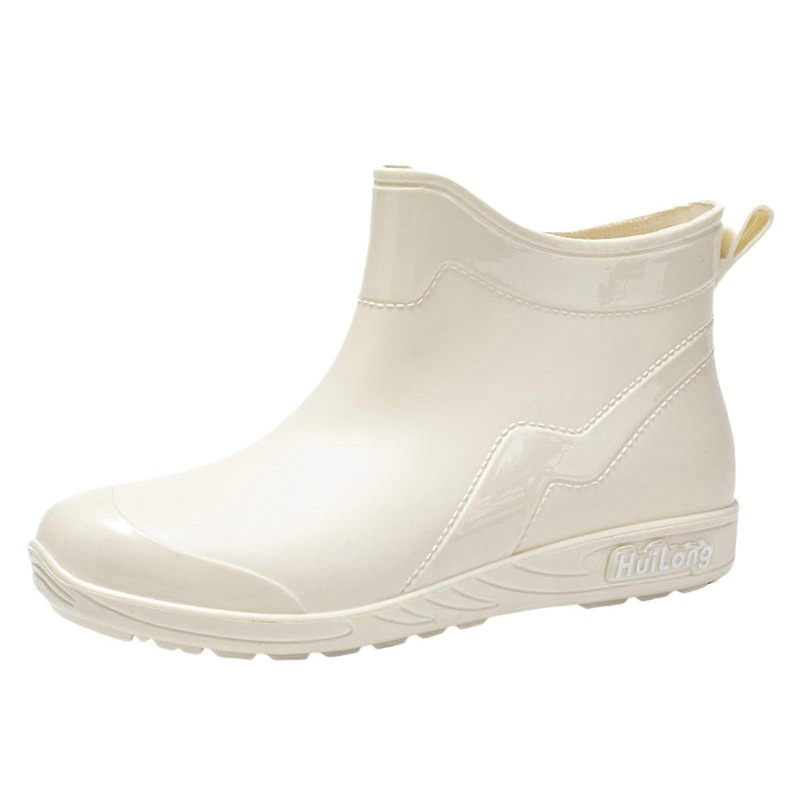 Damen-Regenstiefel Beige 36 EU, Wasserdichte Gummischuhe fr Outdoor-Aktivitten, Rutschfeste Angler- und Kchenstiefel