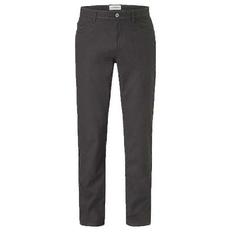 Redpoint Milton 5-Pocket Wool-Look Formal Modern Fit Jeans – Grey